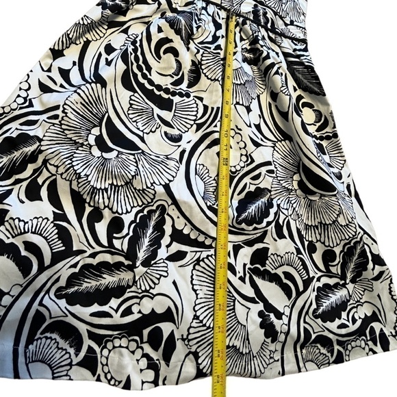 NWT a.n.a BLACK WHITE FLORAL PRINT COTTON HALTER SIDE ZIP DRESS, SIZE 12 - Picture 8 of 15